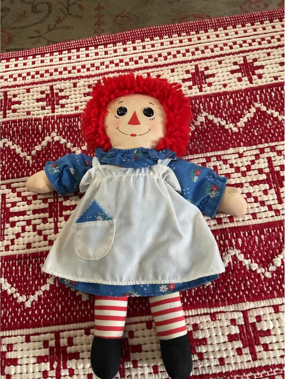 Classic Raggedy Ann Cloth Doll with Red Yarn Hair Hasbro